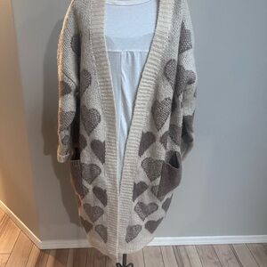 Cozy Heart Patterned Cardigan Sweater